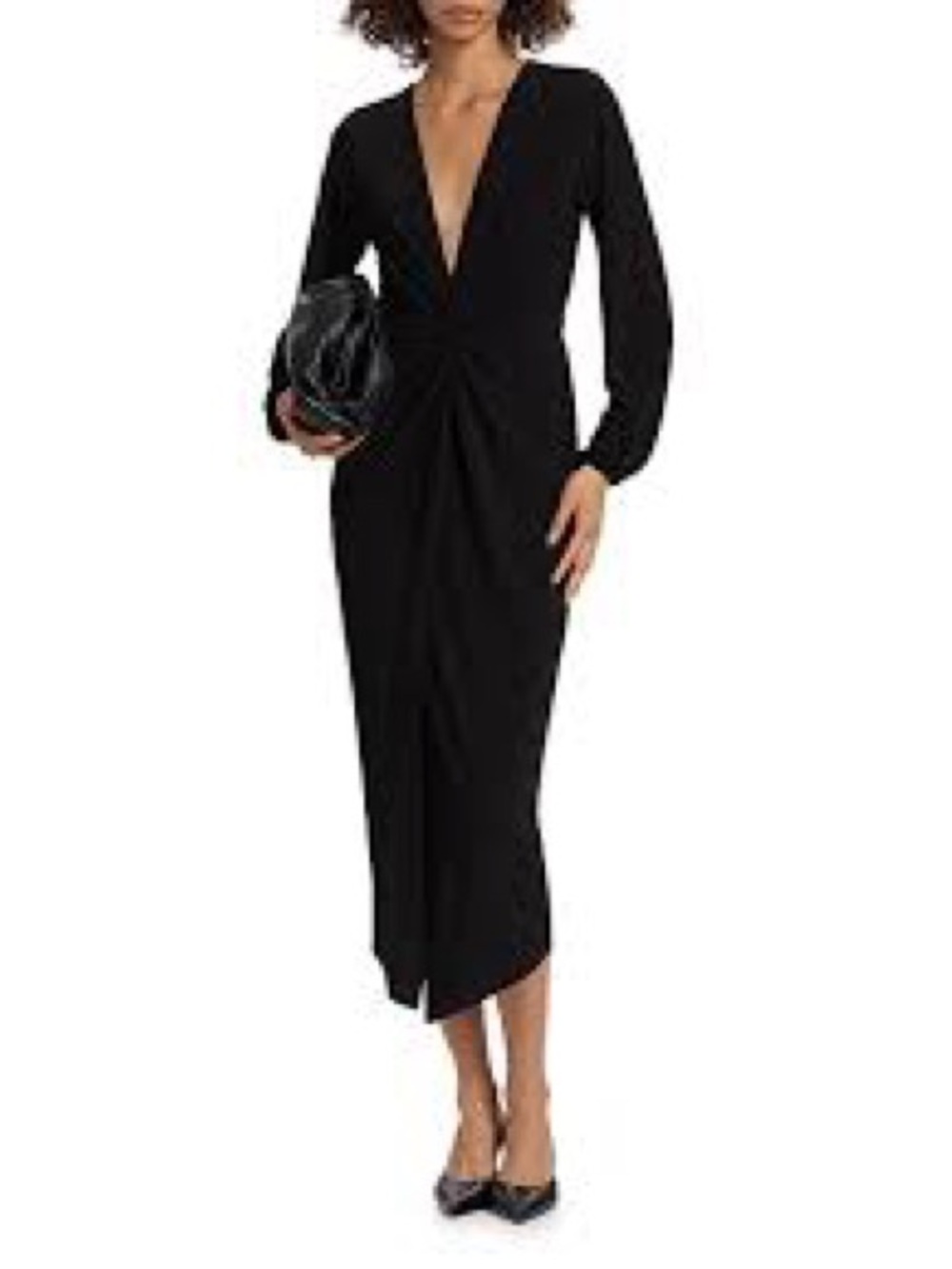 NWT Ramy Brook Sutton Jersey Midi Dress Black MSRP $395 Small